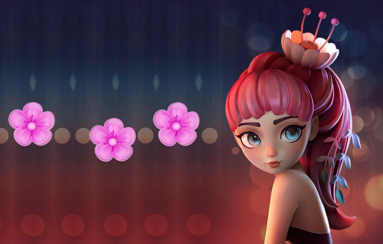 Photo wallpaper spring, art, flowers, Alina Makarenko, Flower Girl | Speed Polypaint