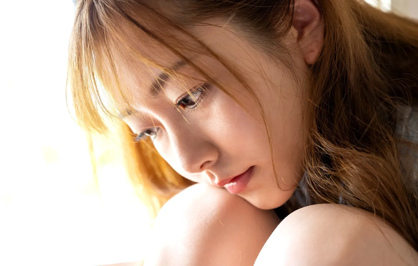 Photo wallpaper woman, model, pretty, asian, japanese, close up, Close Shot, Hikari Aozora