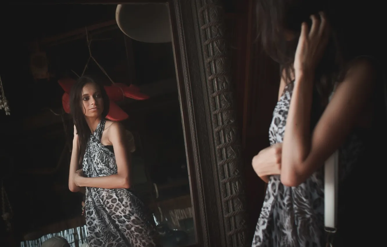 Photo wallpaper girl, reflection, mirror, photographer, girl, photography, photographer, Tatiana Chernysheva