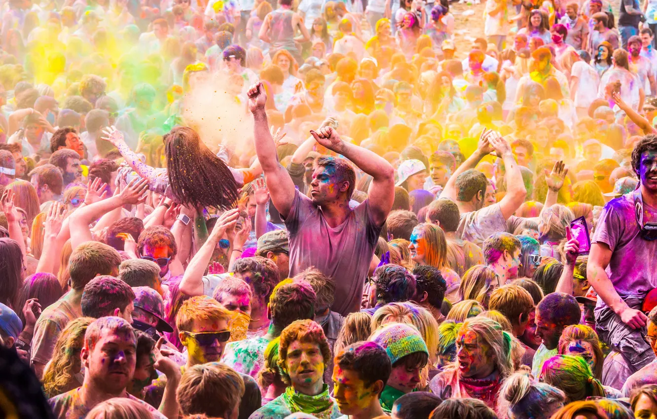 Photo wallpaper holiday, paint, festival of colors