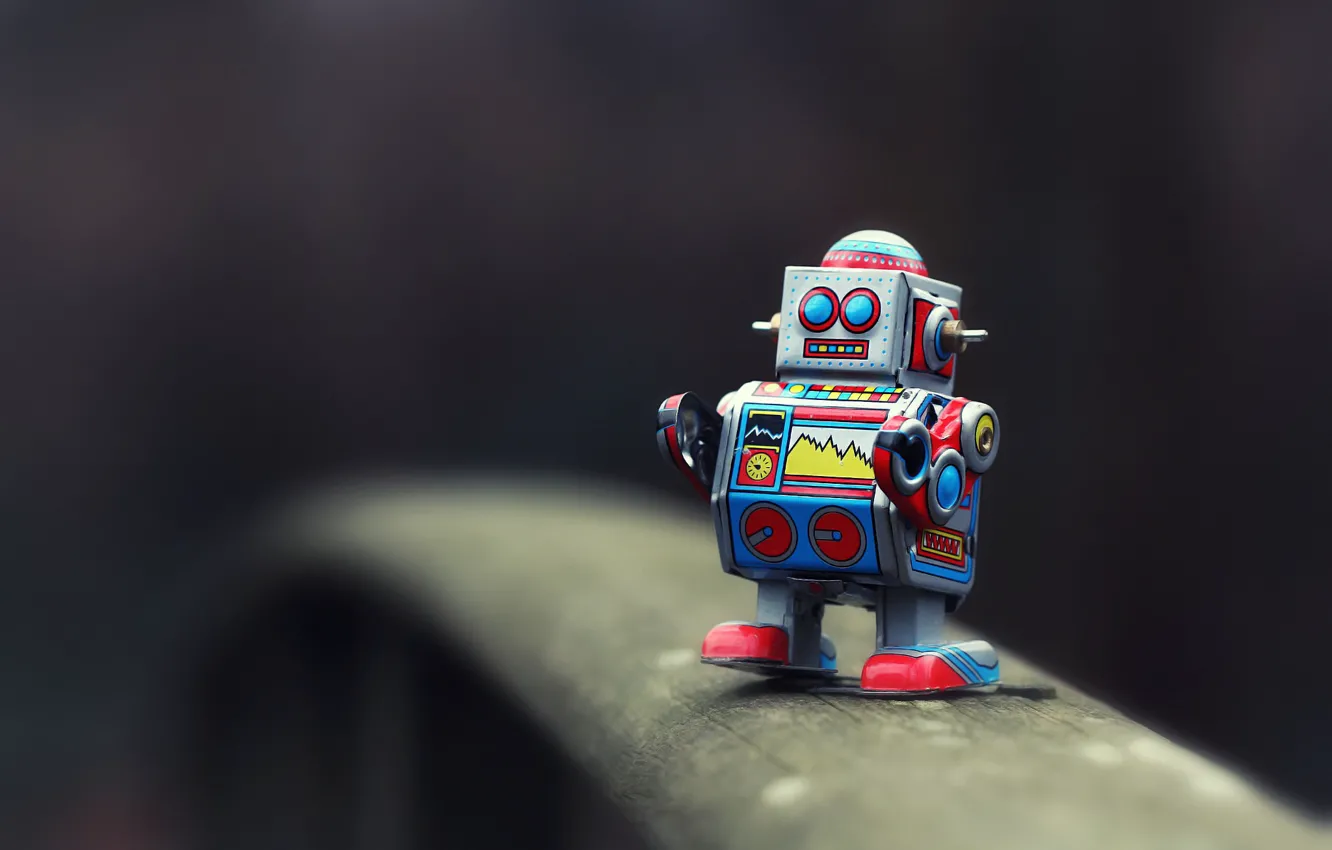 Photo wallpaper toy, robot, bokeh