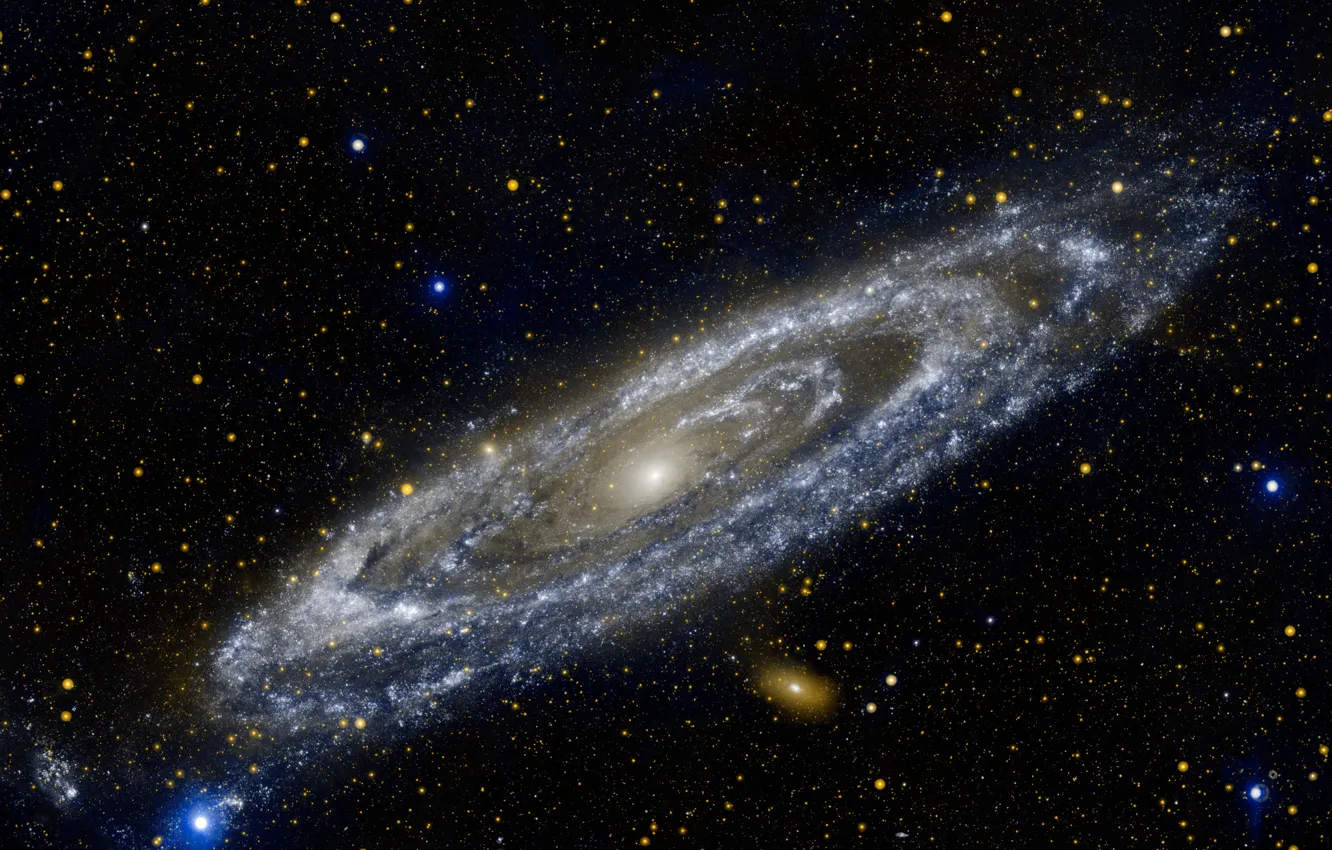 Photo wallpaper stars, galaxy, young, ultraviolet, Andromeda, star formation, M31, GALEX