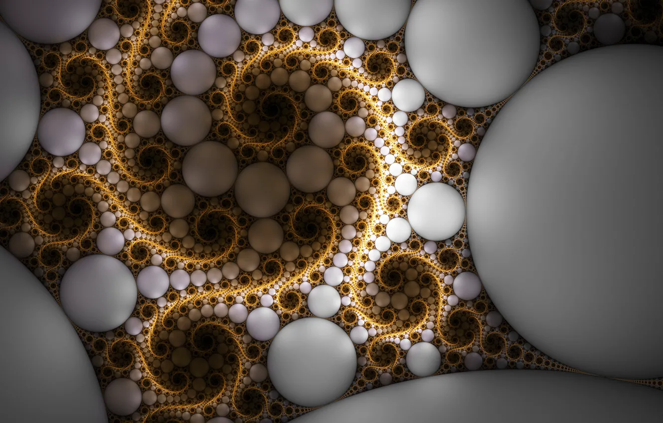 Photo wallpaper circles, balls, pattern, fractal