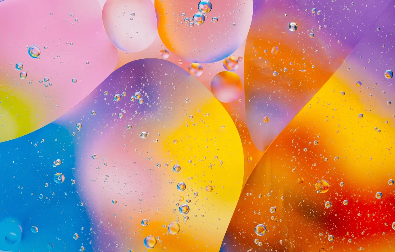 Photo wallpaper water, bubbles, paint, oil, the air
