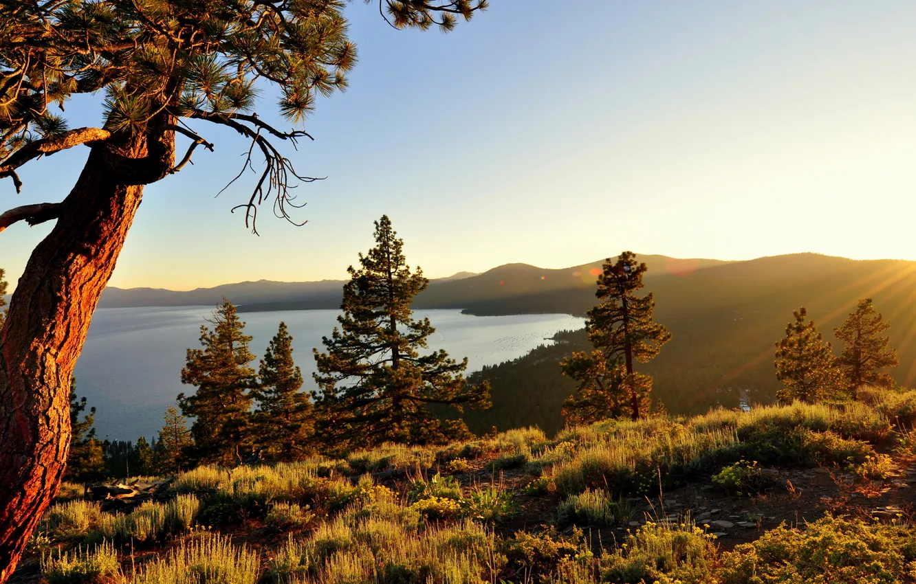 Photo wallpaper nature, CA, lake Tahoe, high sierra