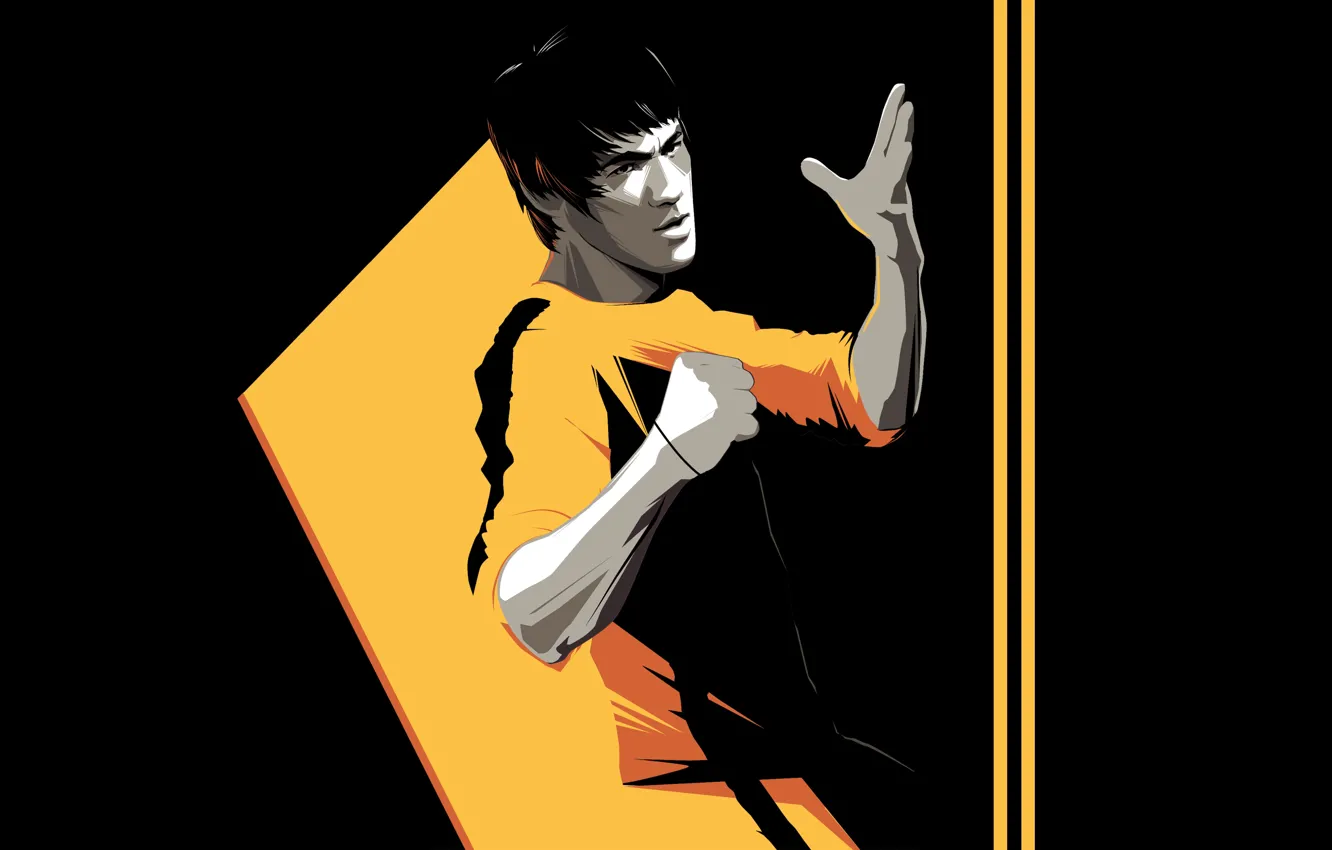 Photo wallpaper background, minimalism, art, art, Bruce Lee, Bruce Lee, Craig Drake, Game of Death