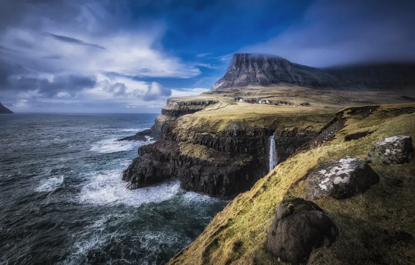 Photo wallpaper landscape, Faroe Islands, North Atlantic