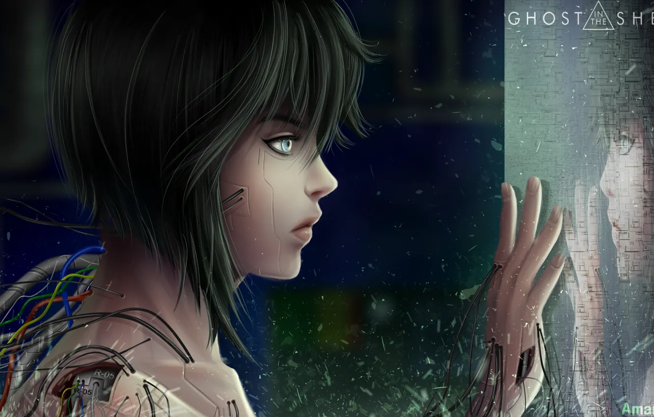 Photo wallpaper girl, hand, cyborg, Ghost In The Shell, posting