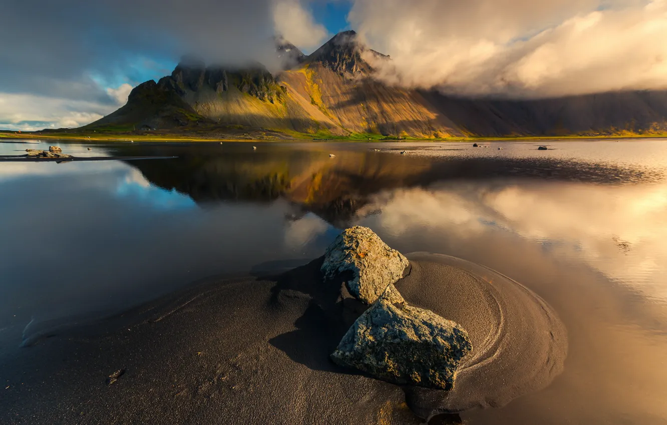 Photo wallpaper landscape, mountains, lake