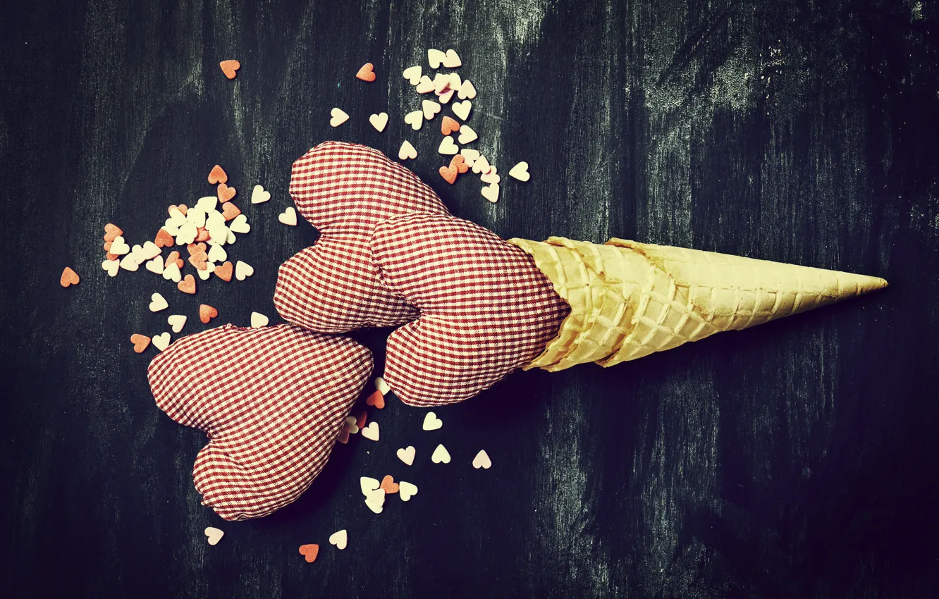 Photo wallpaper hearts, love, horn, romantic, hearts