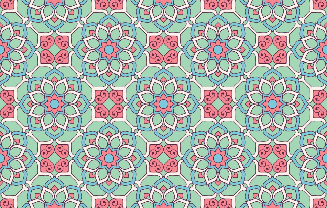 Photo wallpaper flowers, pattern, texture, ornament, pattern, floral, seamless
