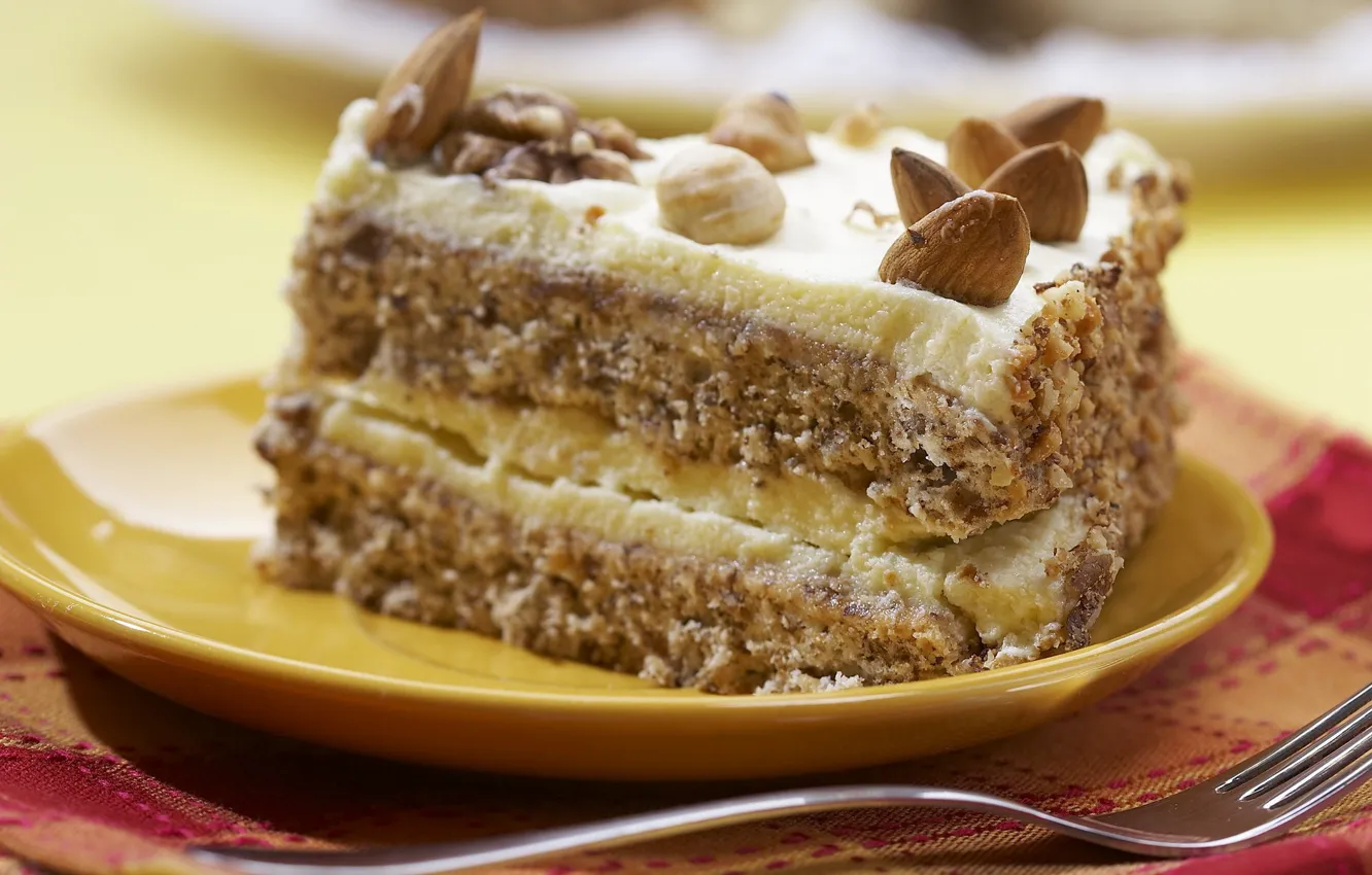 Photo wallpaper cake, plug, nuts, almonds