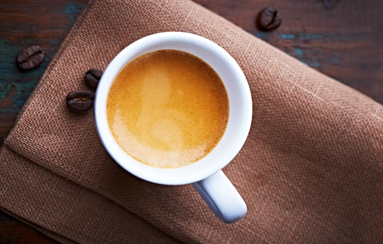 Photo wallpaper coffee, grain, Cup, white, drink