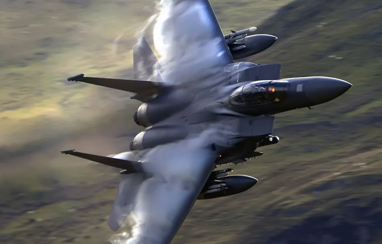 Photo wallpaper fighter, USA, Eagle, F-15, weatherproof, tactical, The Effect Of Prandtl — Glauert