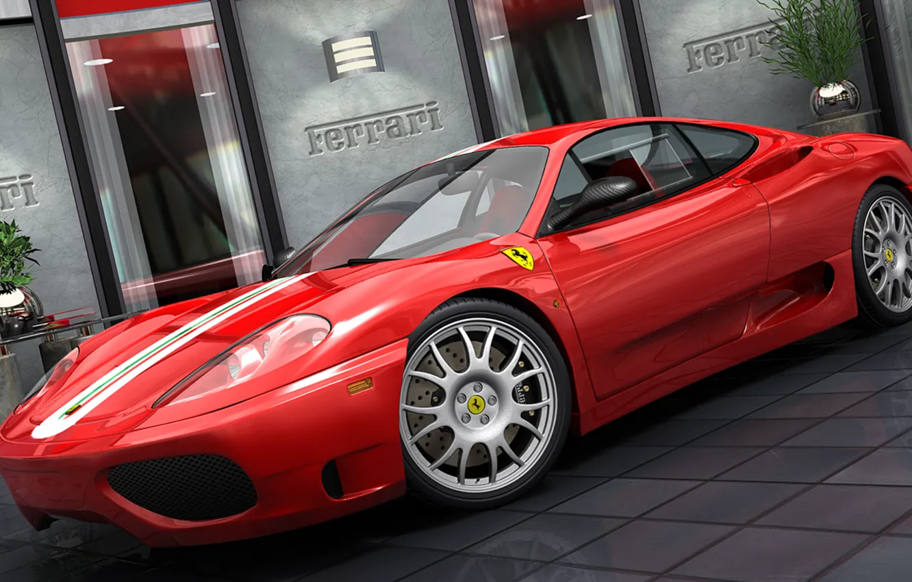 Photo wallpaper graphics, Ferrari, Road, Challenge