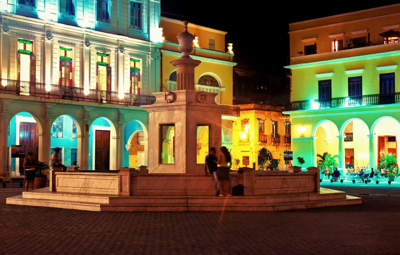 Photo wallpaper night, Cuba, night, Cuba, noche, Havana, Havana, Havana