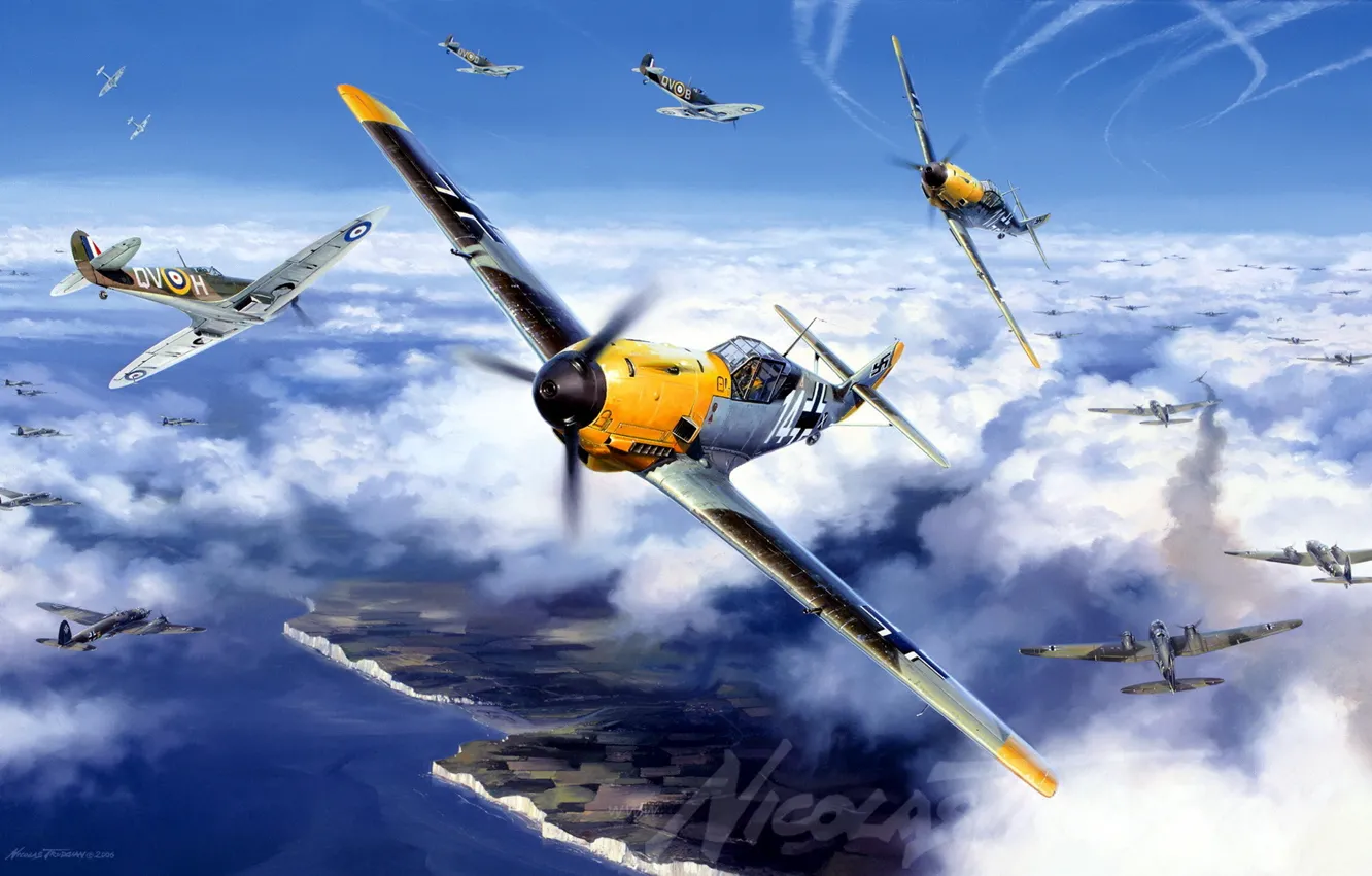 Photo wallpaper Messer Schmit, me-109, Bf-109