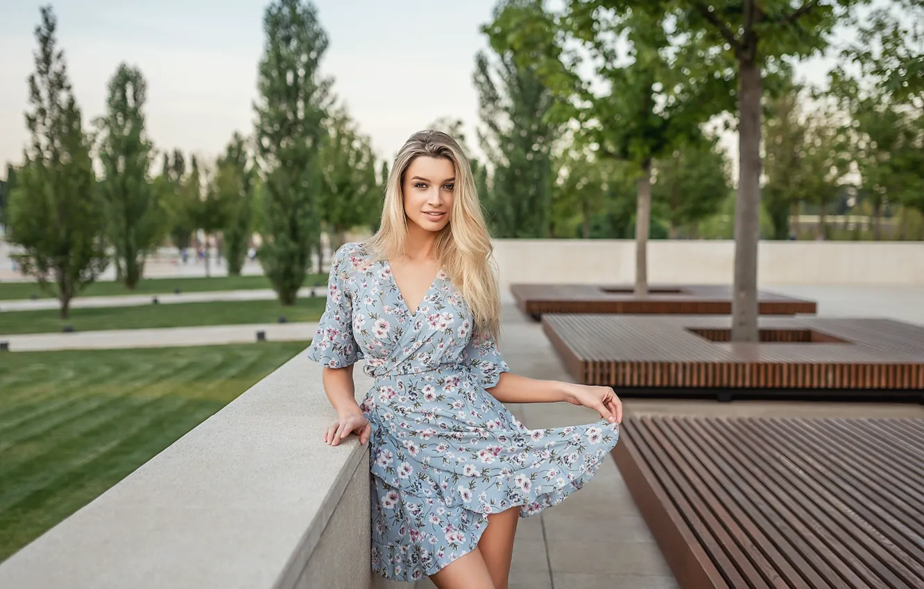 Photo wallpaper dress, Smile, blonde, A Diakov George
