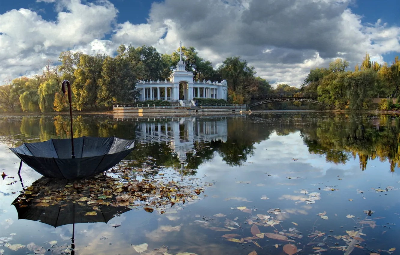 Photo wallpaper autumn, the city, Park, Ukraine, Krivoy Rog