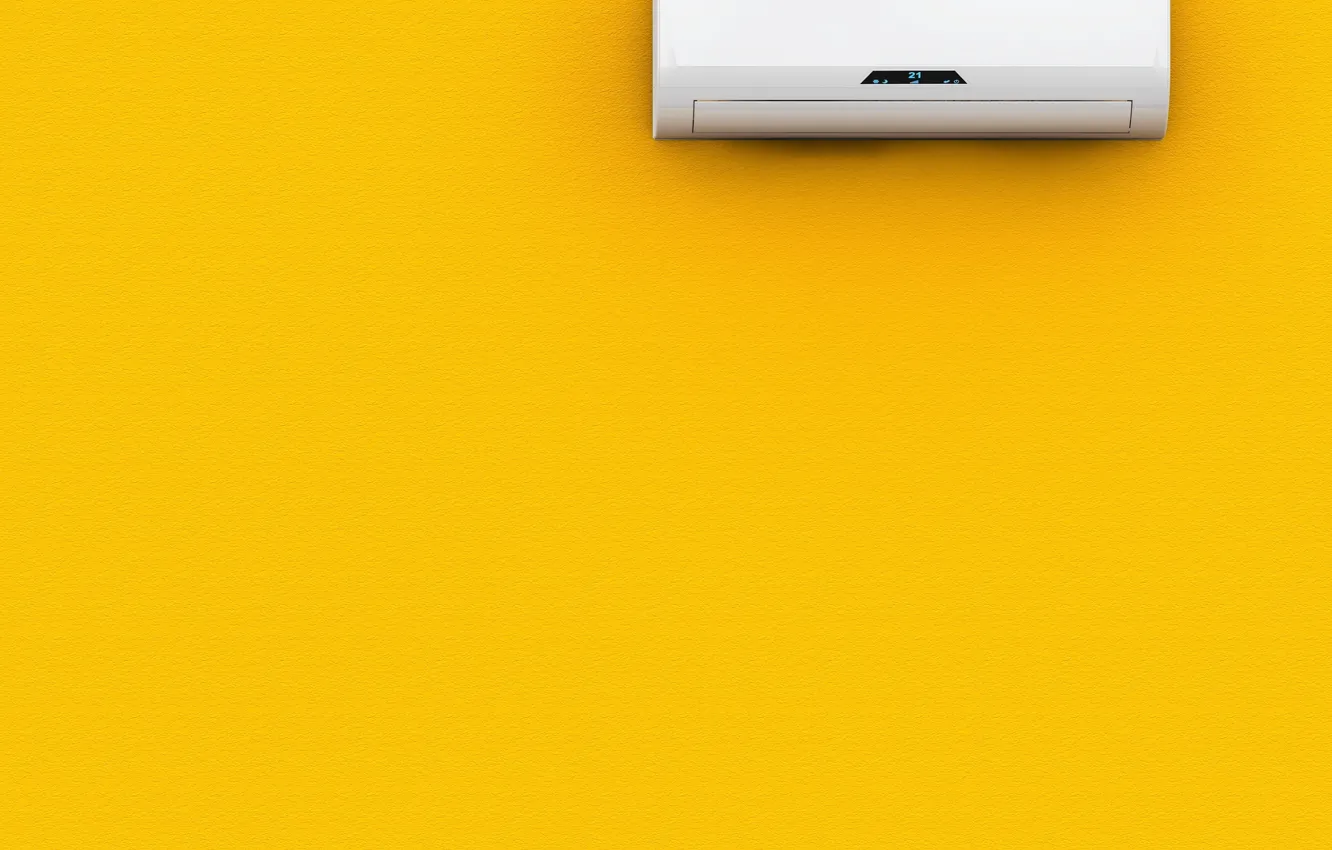 Photo wallpaper wall, yellow, air conditioning