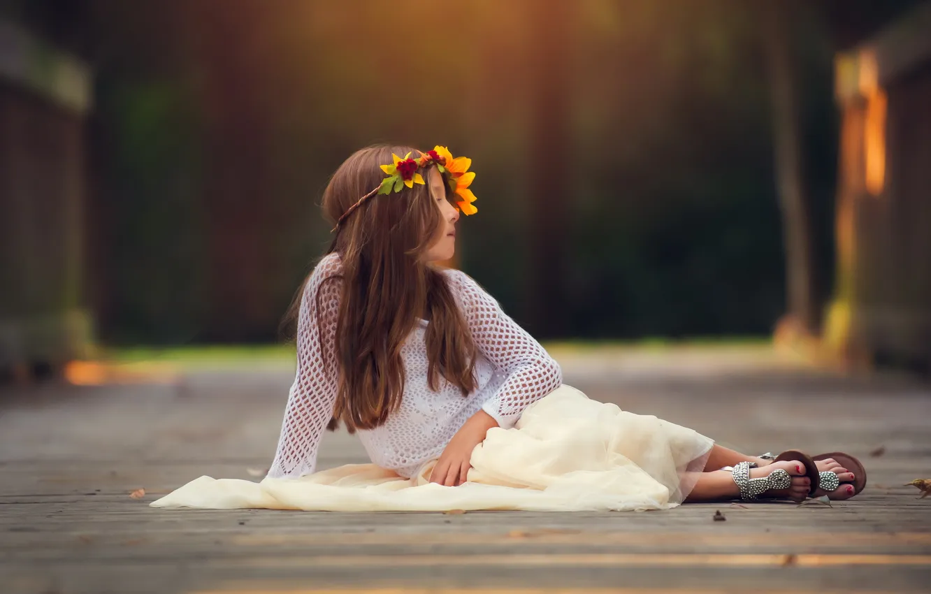 Photo wallpaper autumn, mood, girl