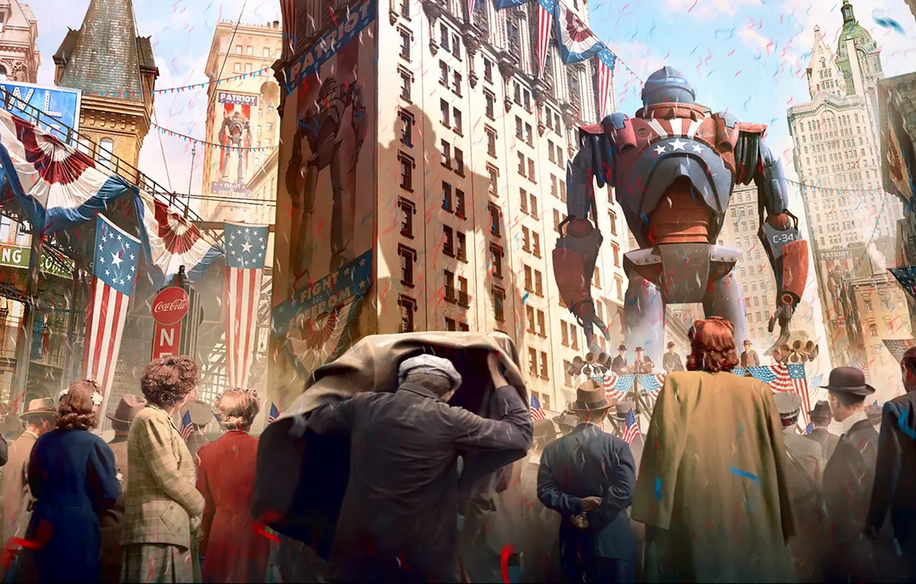 Photo wallpaper robot, computer graphics, Concept Art, Vladimir Manyukhin