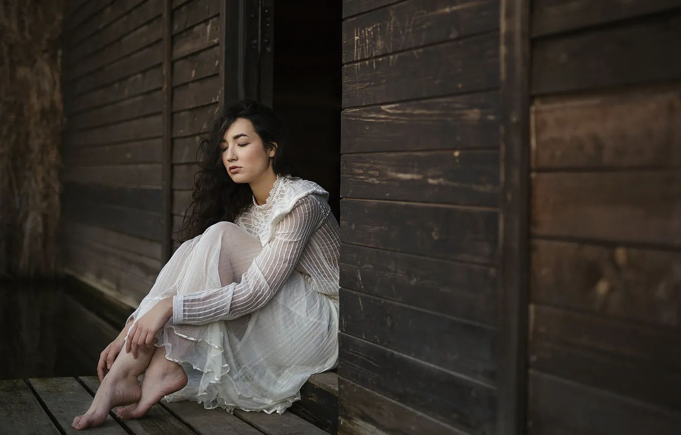 Photo wallpaper girl, pose, background