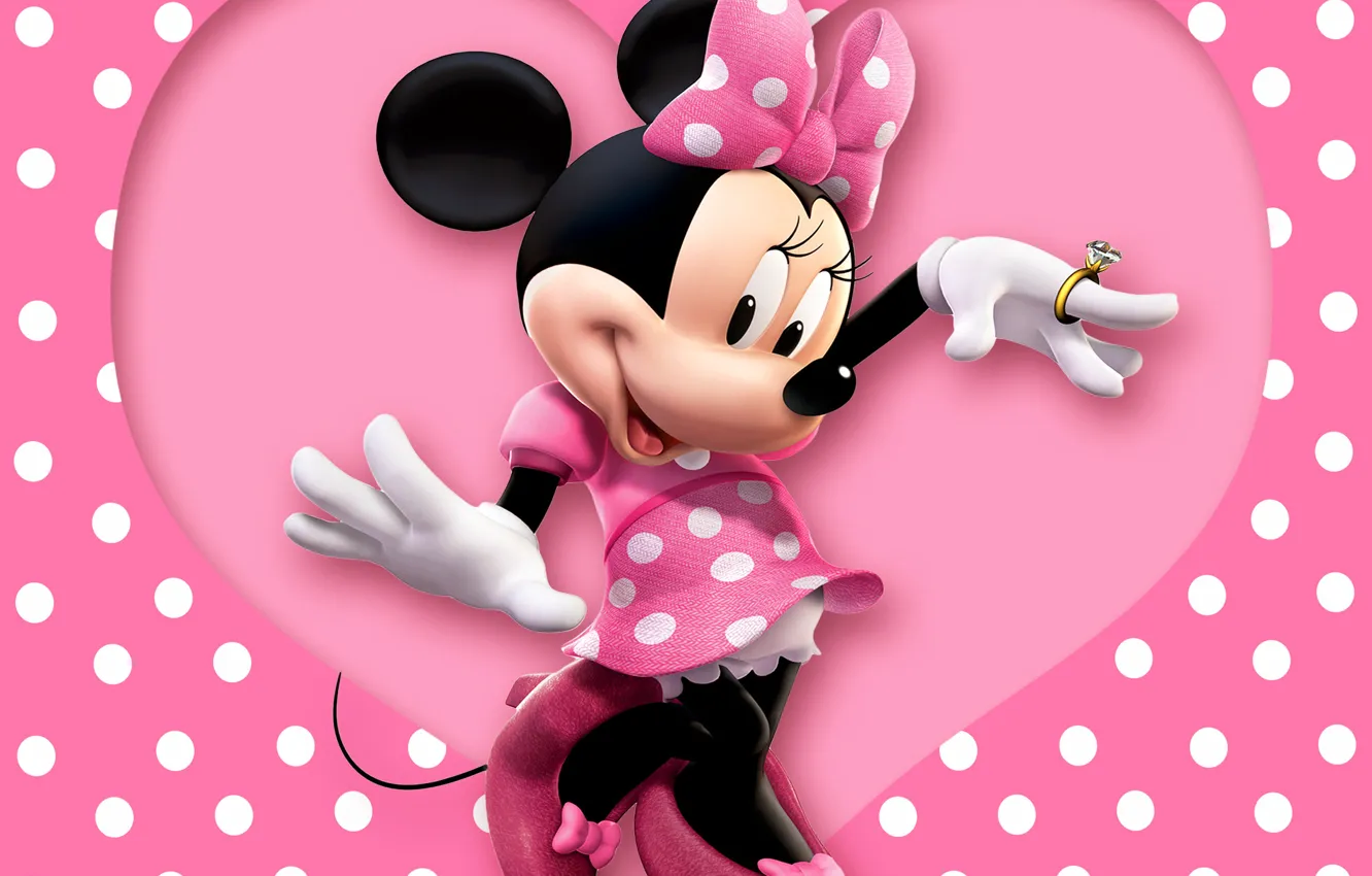 Photo wallpaper heart, mouse, ring, Disney, Mickey Mouse, Mickey Mouse, Disney