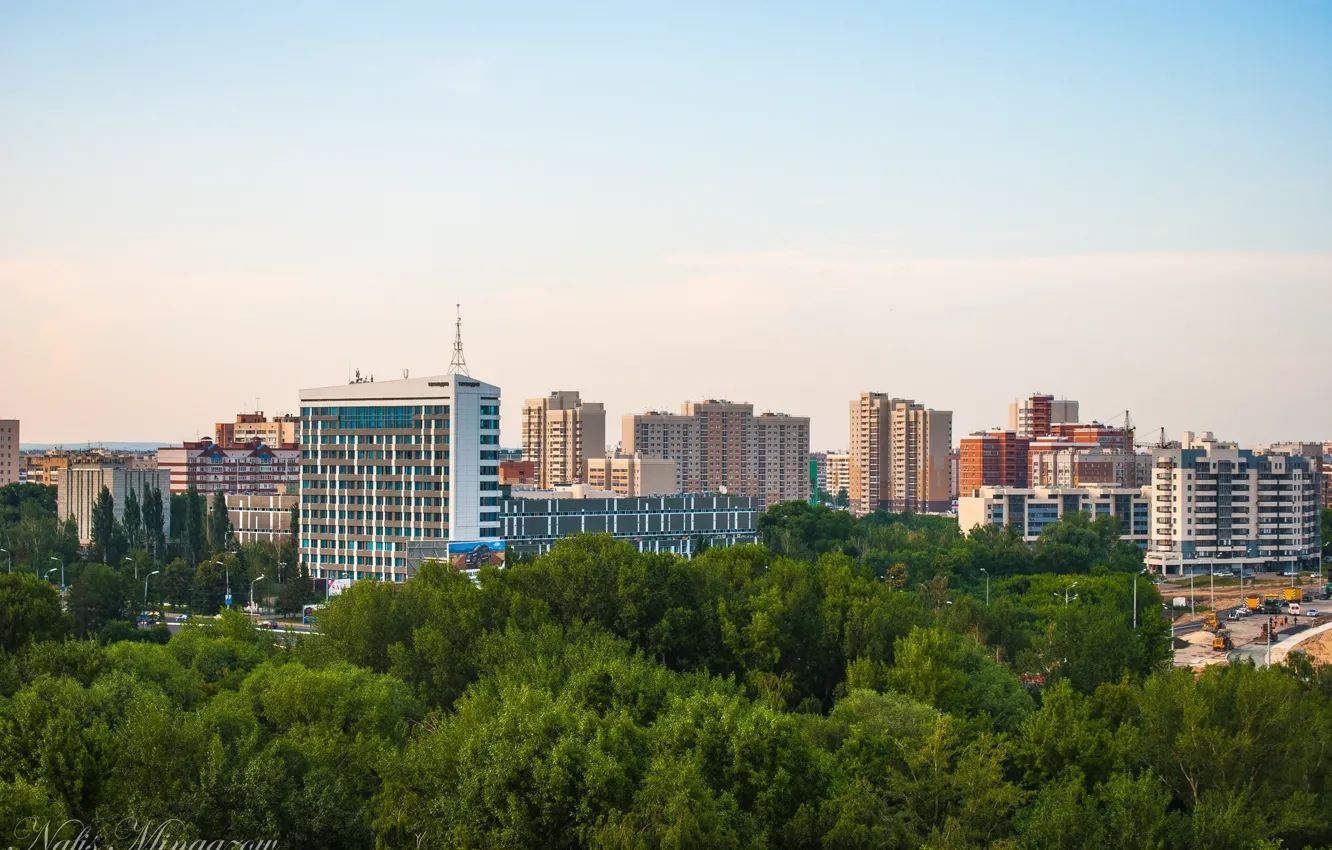 Photo wallpaper the city, home, Kazan, from the height