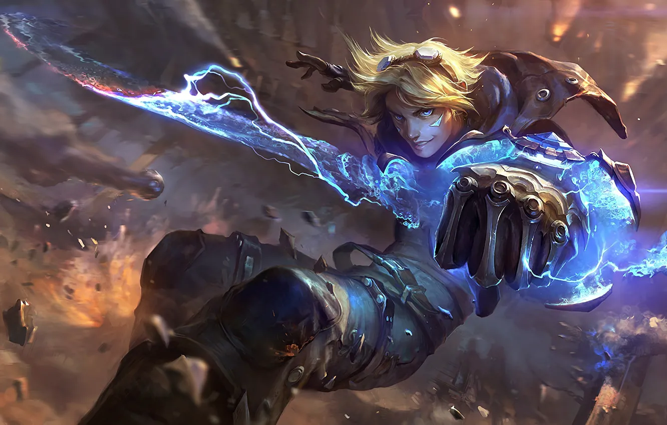Photo wallpaper ice, flight, movement, magic, the game, game, League of Legends, ezreal