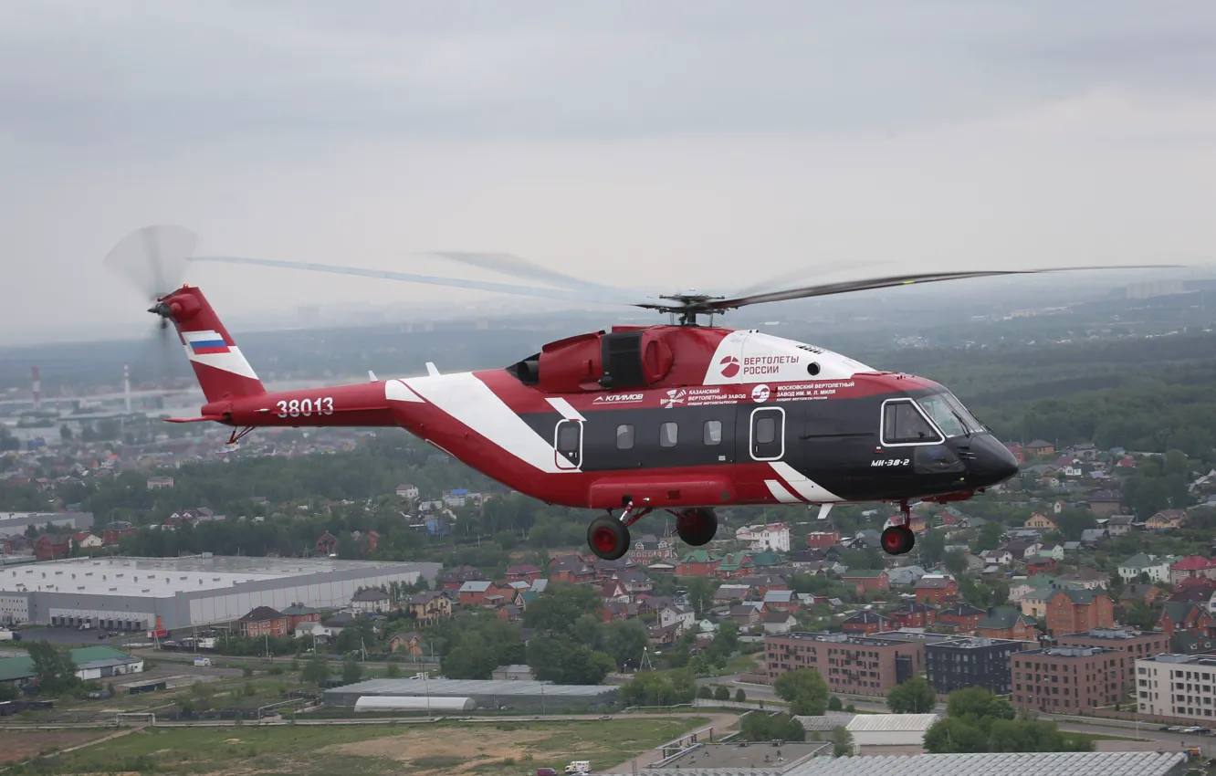 Photo wallpaper flight, helicopter, Mi-38, Mi-38, Russian Helicopters
