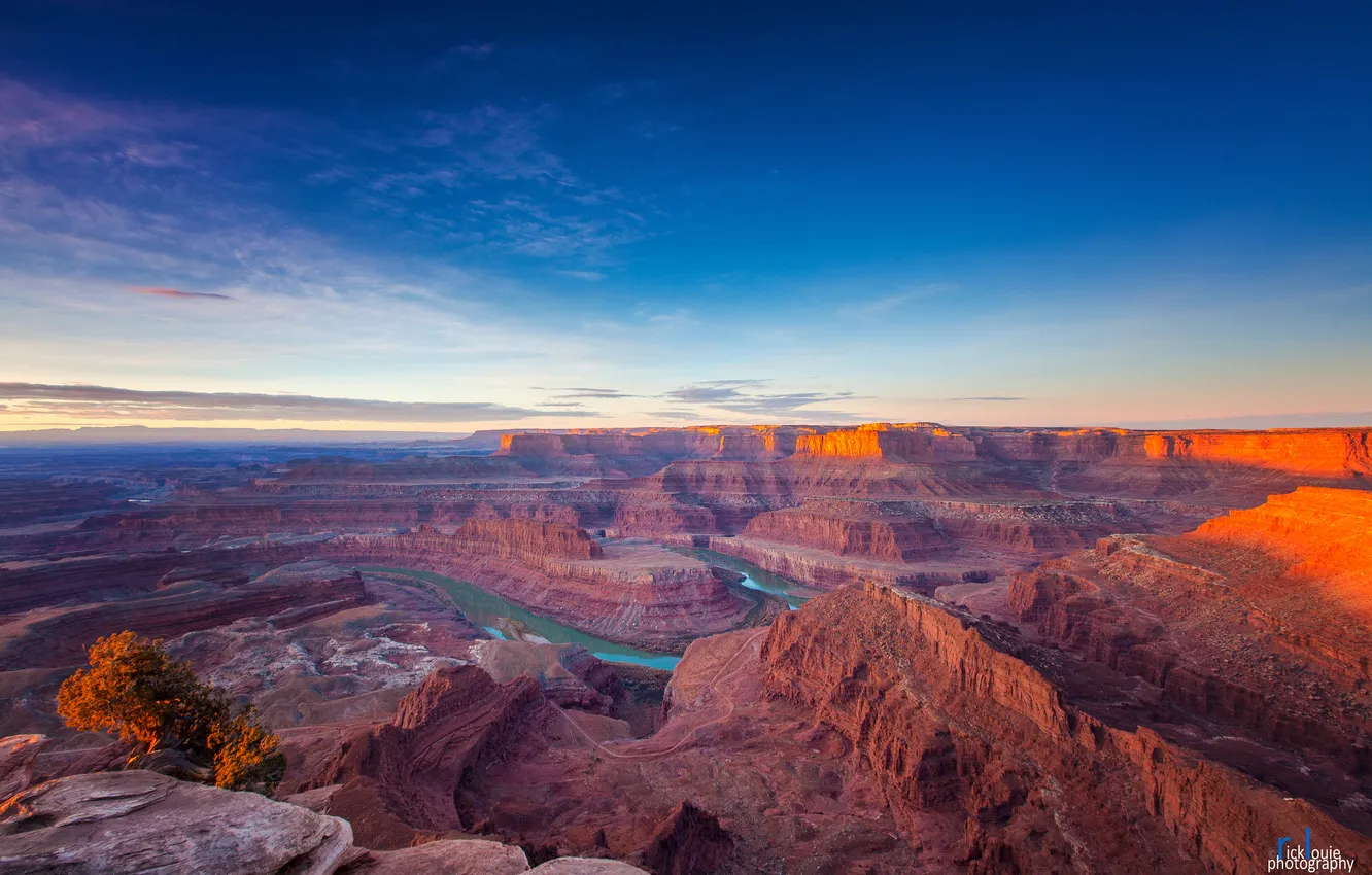 Photo wallpaper dawn, canyon, sunrise, national Park, Utah, Dead Horse Point