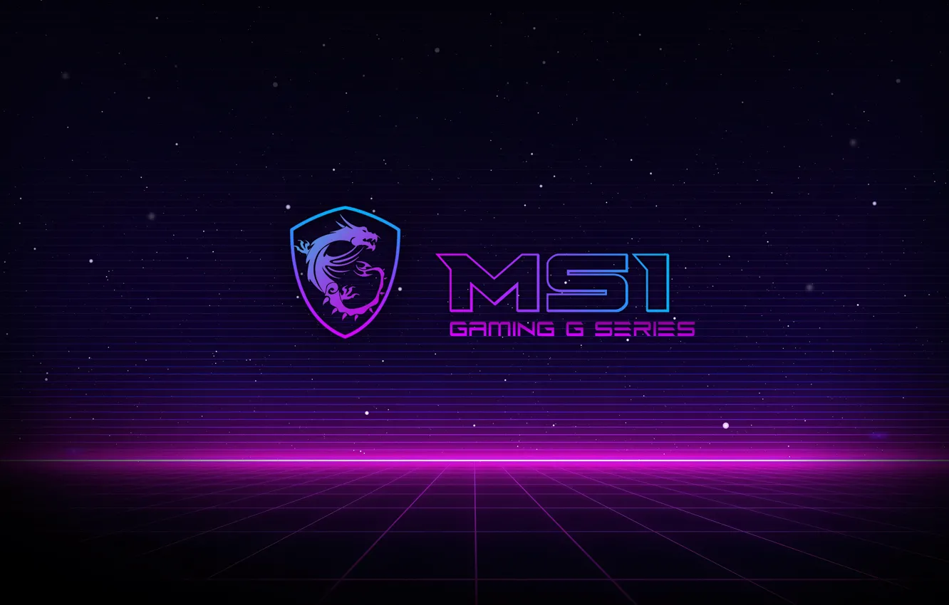 Photo wallpaper logo, blue background, MSI