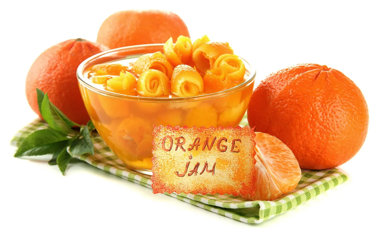 Photo wallpaper jam, peel, tangerines