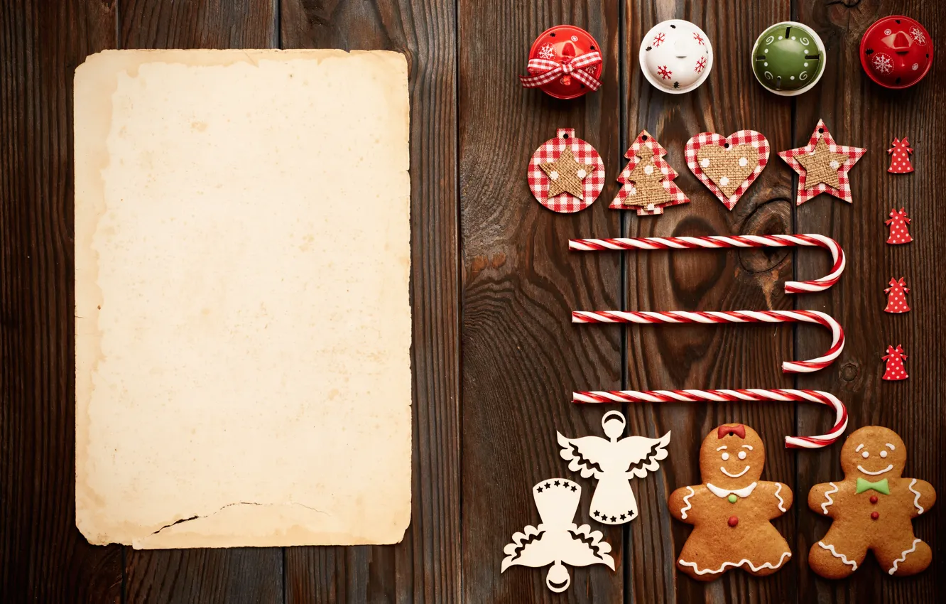 Photo wallpaper merry christmas, cookies, decoration, gingerbread