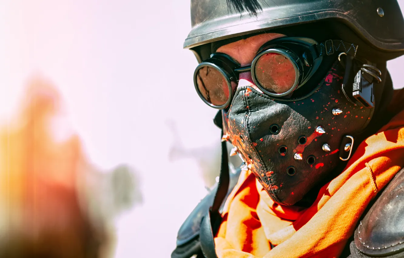 Photo wallpaper face, style, mask, glasses, helmet, male, helmet