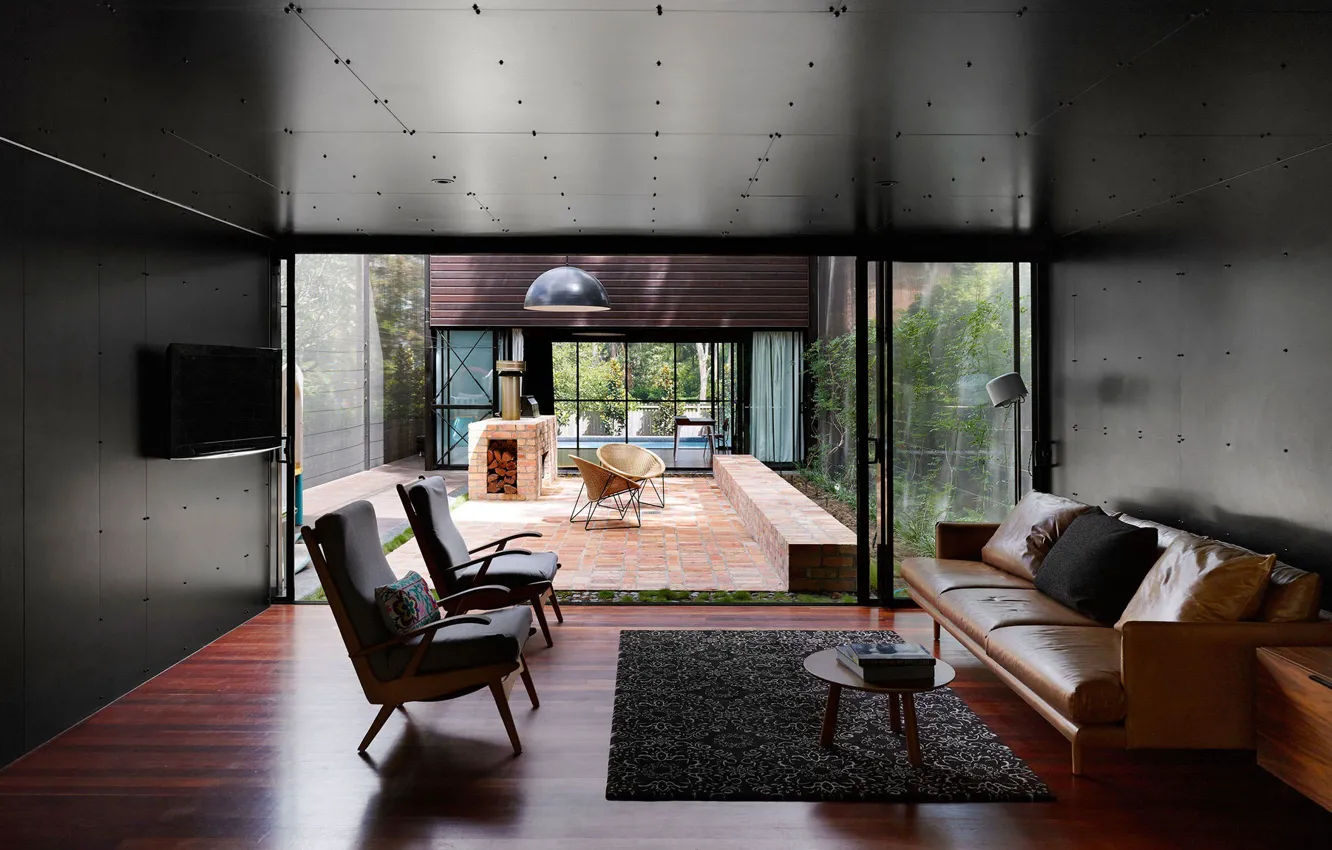 Photo wallpaper design, interior, oven, terrace, living room, Oxlade Drive House