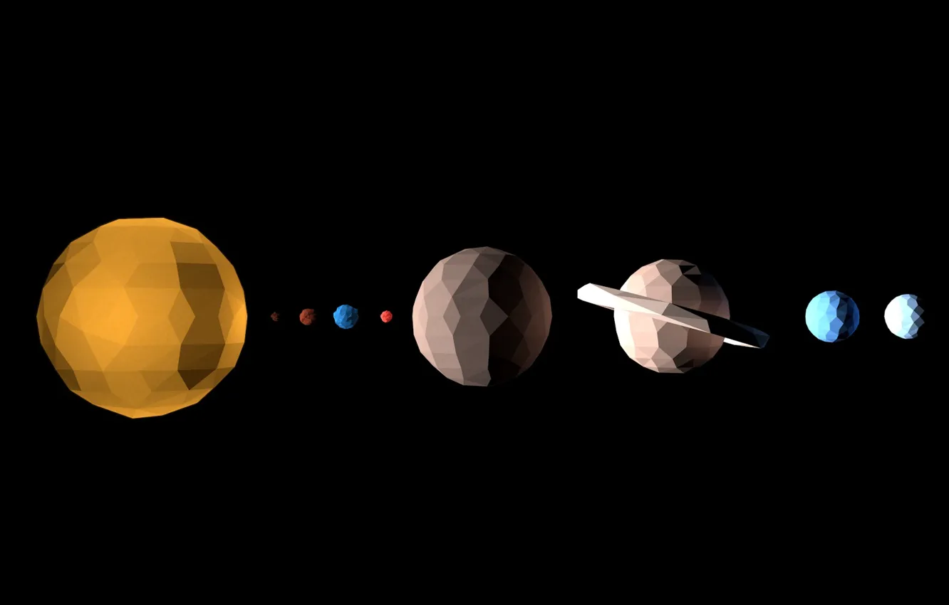 Photo wallpaper space, planet, geometry, solar system, figure