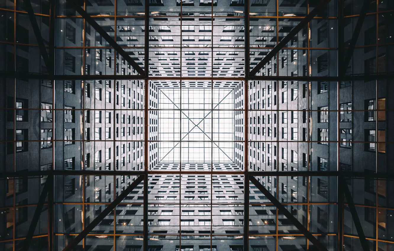 Photo wallpaper The ceiling, Architecture, United States, Chicago, Line, Lines, Building, Architecture
