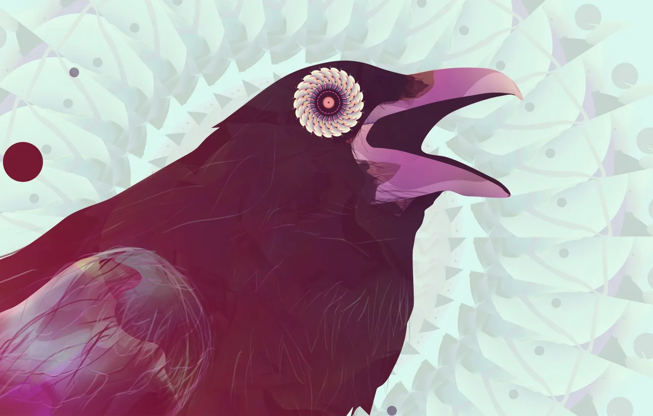 Photo wallpaper abstraction, bird, crow
