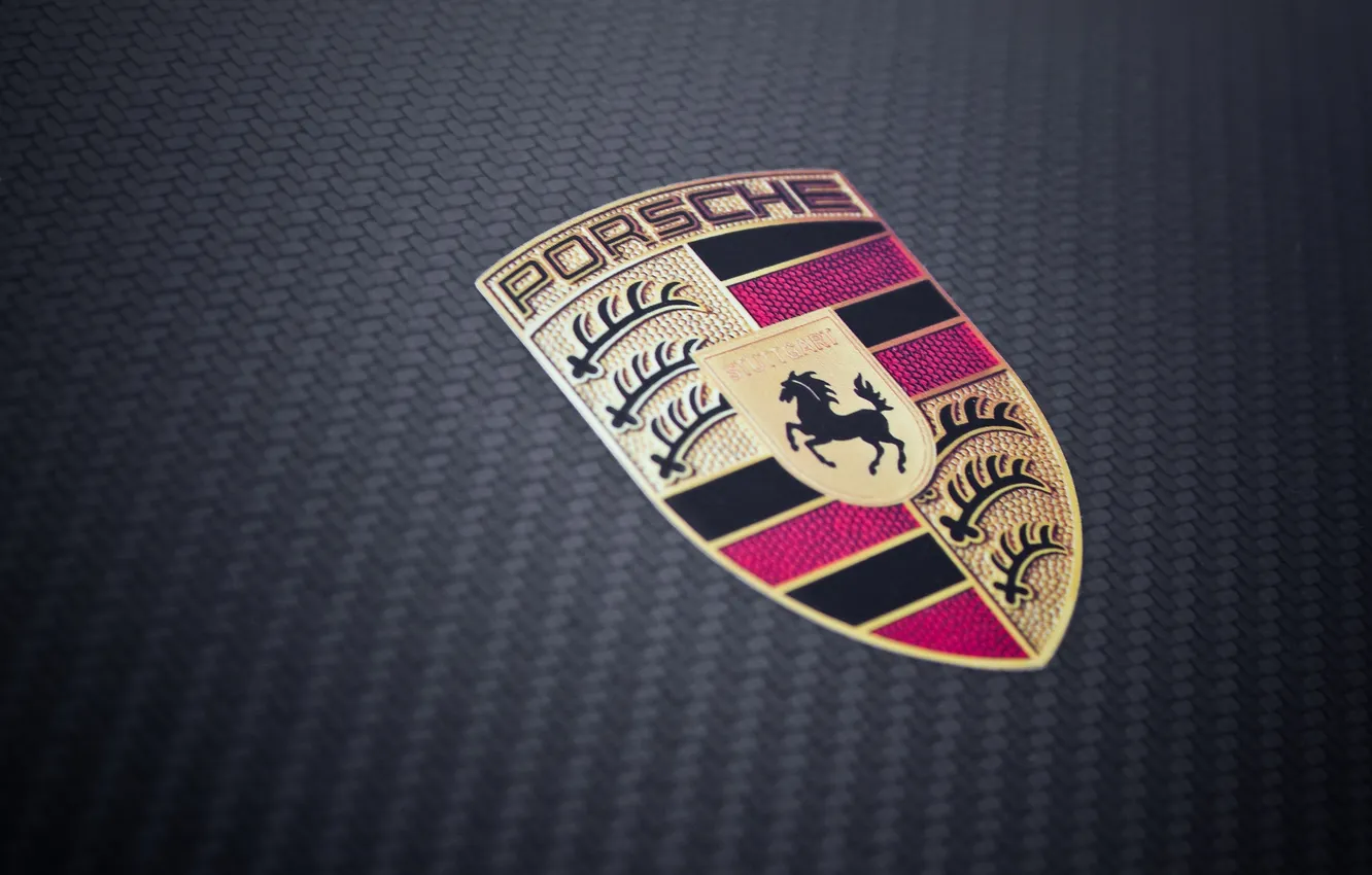 Photo wallpaper logo, logo, emblem, logo, coat of arms, Porshe, cars, auto