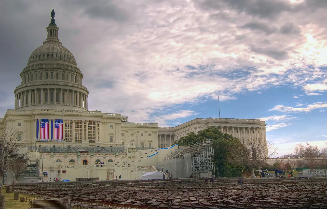 Photo wallpaper the sky, the city, building, area, Capitol