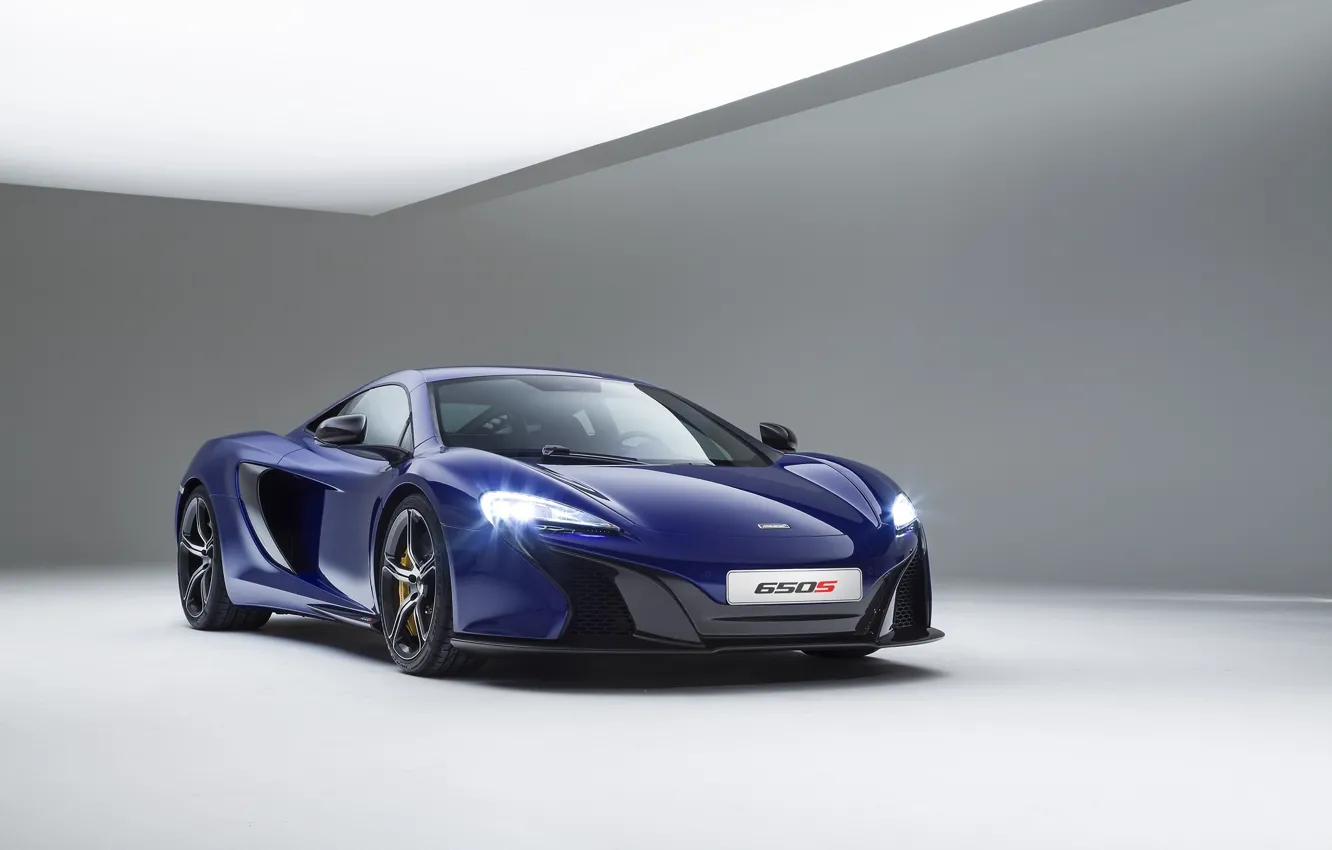 Photo wallpaper McLaren, Blue, Coupe, Supercar, Supercar, 2014, 650S