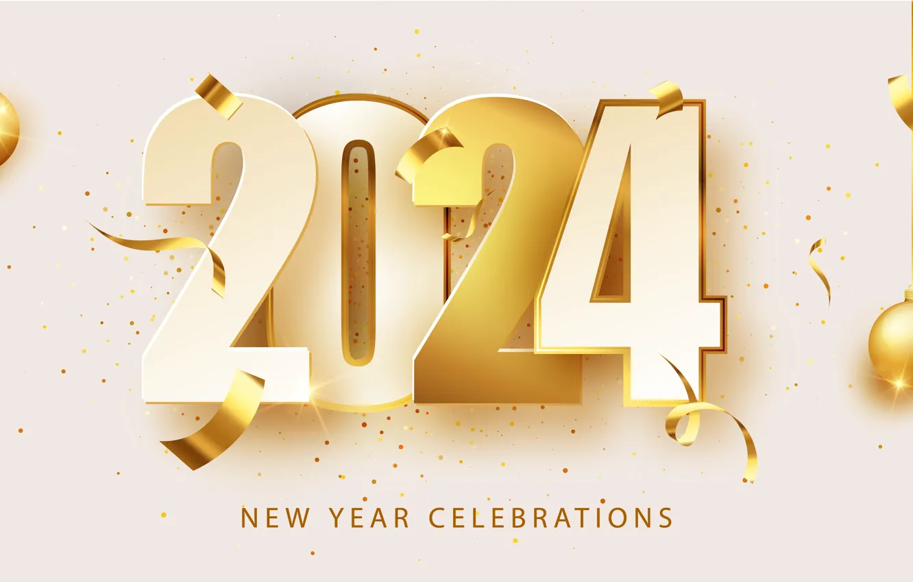 Photo wallpaper new year, figures, date, composition, 2024, New Year 2024
