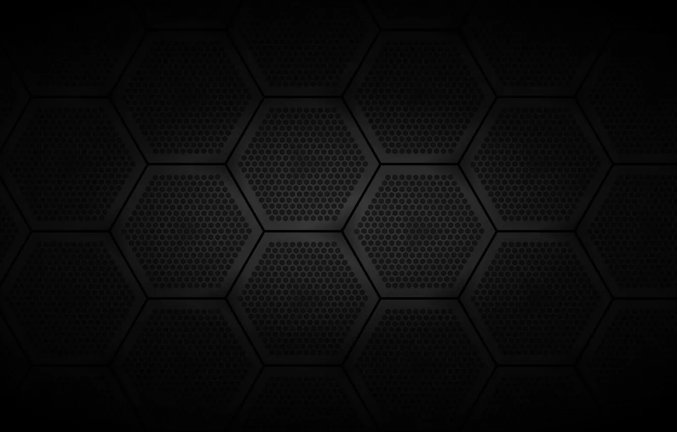 Photo wallpaper dark, grille, hexagons