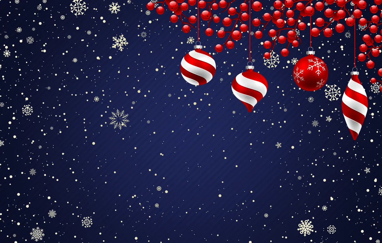 Photo wallpaper Minimalism, Snow, Christmas, Snowflakes, Background, New year, Holiday, Christmas