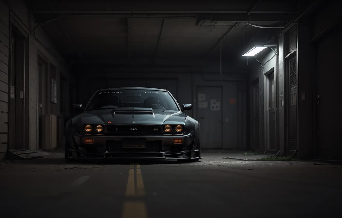 Photo wallpaper machine, auto, garage