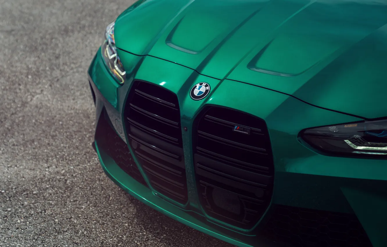 Photo wallpaper BMW, Green, Sight, G80, Compitition, Nostrils