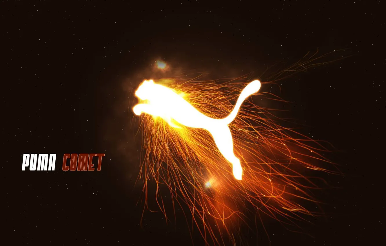 Photo wallpaper lights, flame, power, Puma, brand, Puma