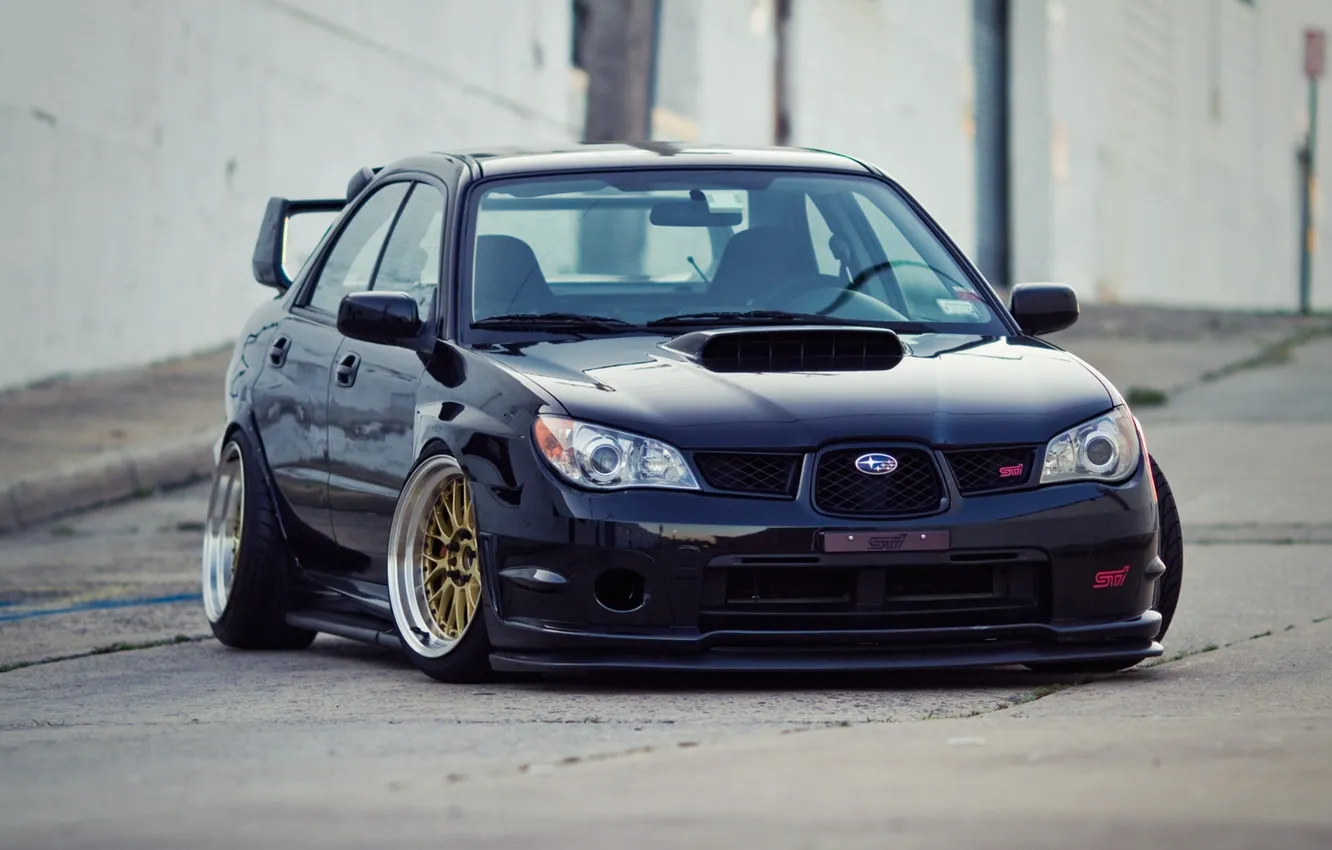 Photo wallpaper Subaru, Impreza, Machine, Black, Japan, Car, Car, STI